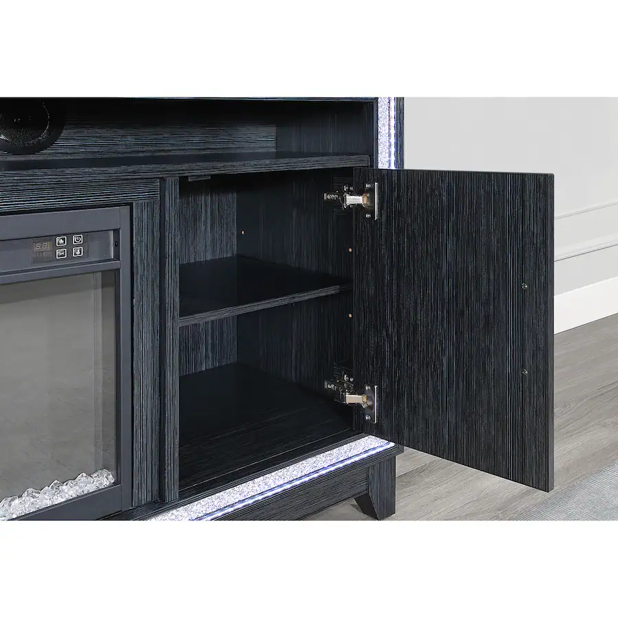 Boyel Living Almera Rubber Wood Contemporary 72 Inch Fireplace DARK ...