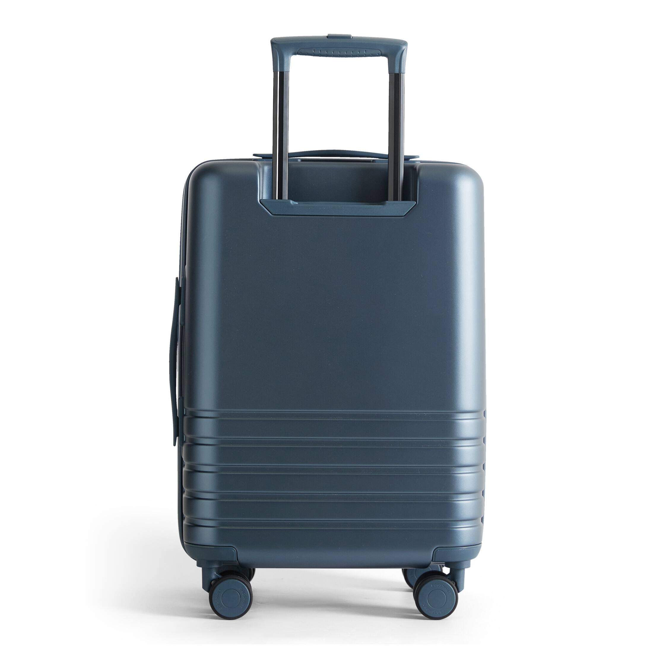 Angle. Bagsmart - Getaway 20" Carry-On Luggage, 100% PC Expandable Hardside Suitcase with 360° Double Spinner Wheels & TSA Lock, 40-48L - Denim Blue.