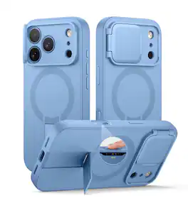 SURITCH - Slim Magnet Case for iPhone 18 Pro Max, Compatible with MagSafe, Built in Kickstand & Camera Button - Sky Blue