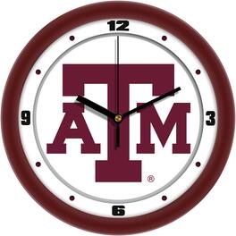MpDirect - Texas A&M Aggies 11.5'' Suntime Premium Glass Face Traditional Logo Wall Clock - Multicolor