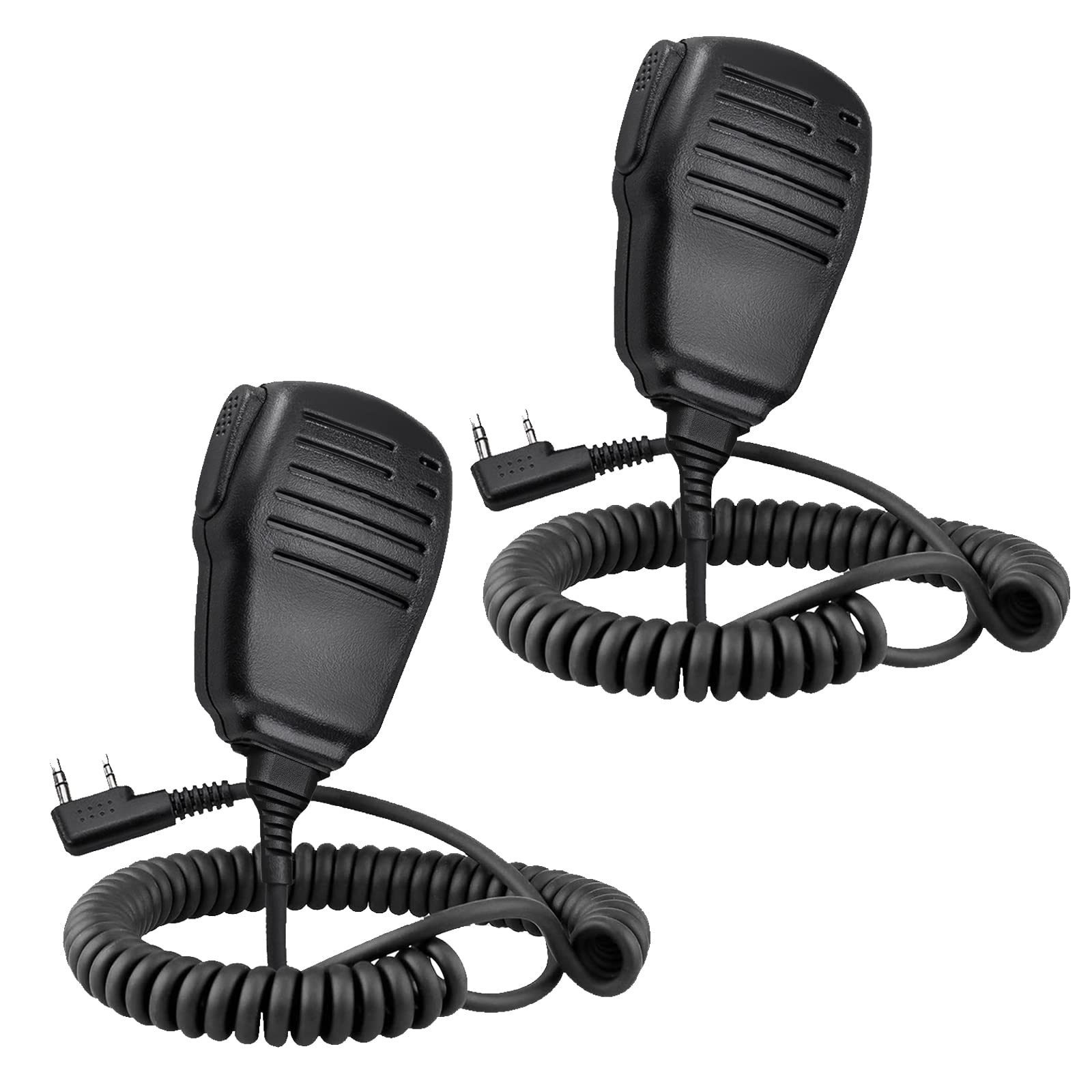 Front. VEGA AUTOMOTIVE - Mic For Two Way Radios 2 Pin Walkie Talkies Shoulder Handheld Talkie Microphone 2 Radio K Type With Ptt - 2 Pack.