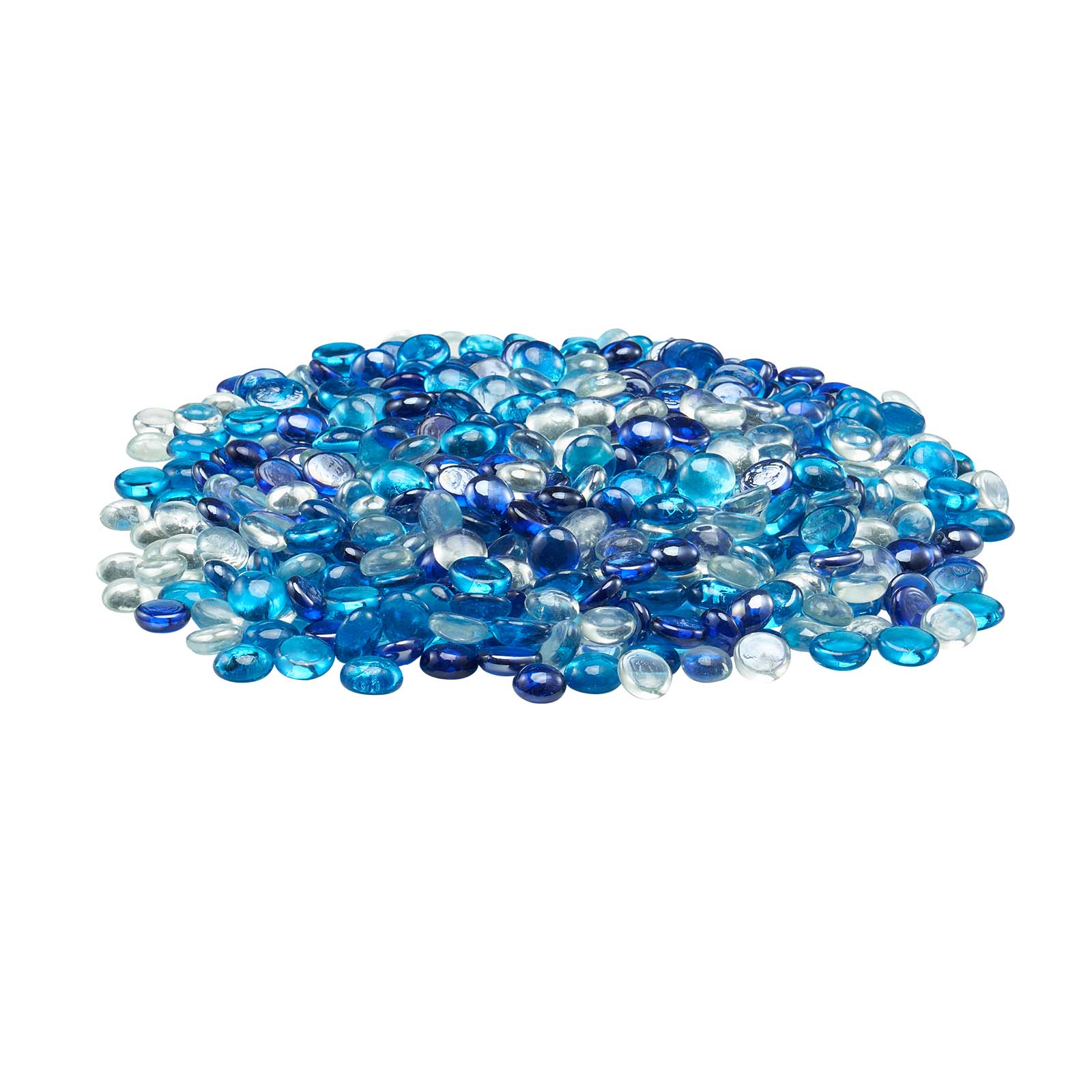 Alt View 5. VEVOR - Fire Glass, 10LBS / 4.5KG Smokeless & Fireplace Rocks, 3/4-Inch / 19.05 mm Reflective Firepit Glass Beads - Cobalt Blue + Sea Blue + Transparent.