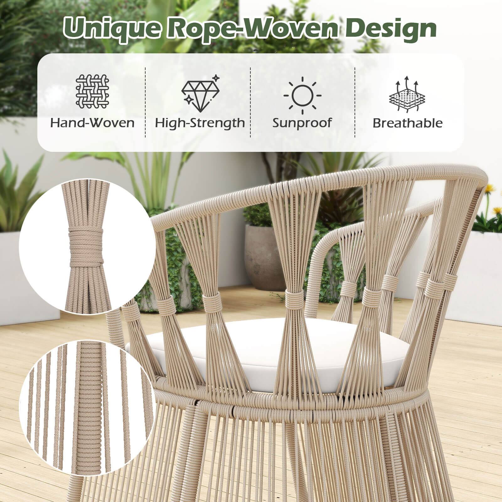 Unique Rope-Woven Design

- Hand-Woven
- High-Strength
- Sunproof
- Breathable