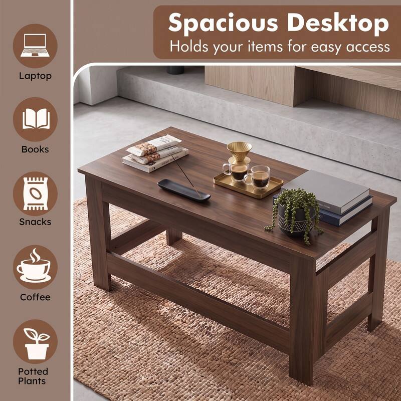 Spacious Desktop  
Holds your items for easy access

- Laptop
- Books
- Snacks
- Coffee
- Potted Plants