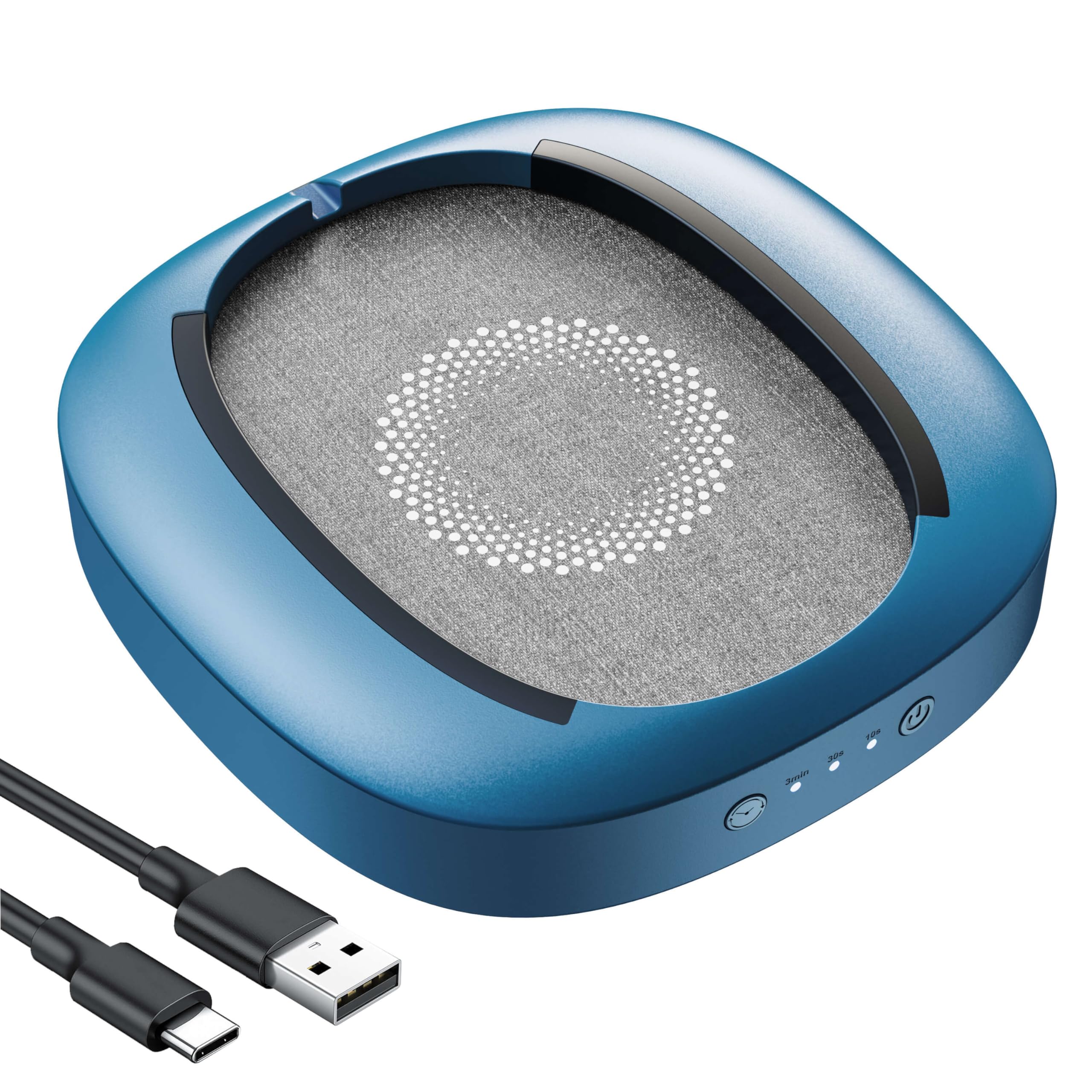 Blue and Grey-Dot-LARGE TURNTABLE