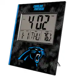 Keyscaper - Carolina Panthers Cross Hatch Digital Desk Clock - Multicolor