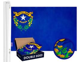 G128 - Nevada State Flag 210D Embroidered Polyester 3x5 ft Double-Sided 2-ply - Assorted Colors