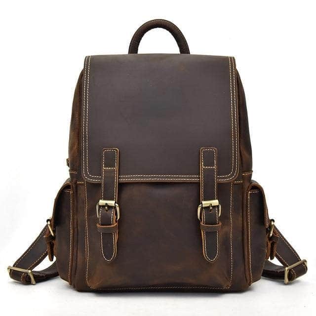 Steel Horse Leather - The Freja Backpack | Handcrafted Leather Backpack - Dark Brown