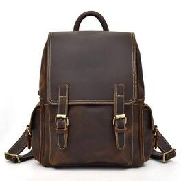 Steel Horse Leather - The Freja Backpack | Handcrafted Leather Backpack - Dark Brown