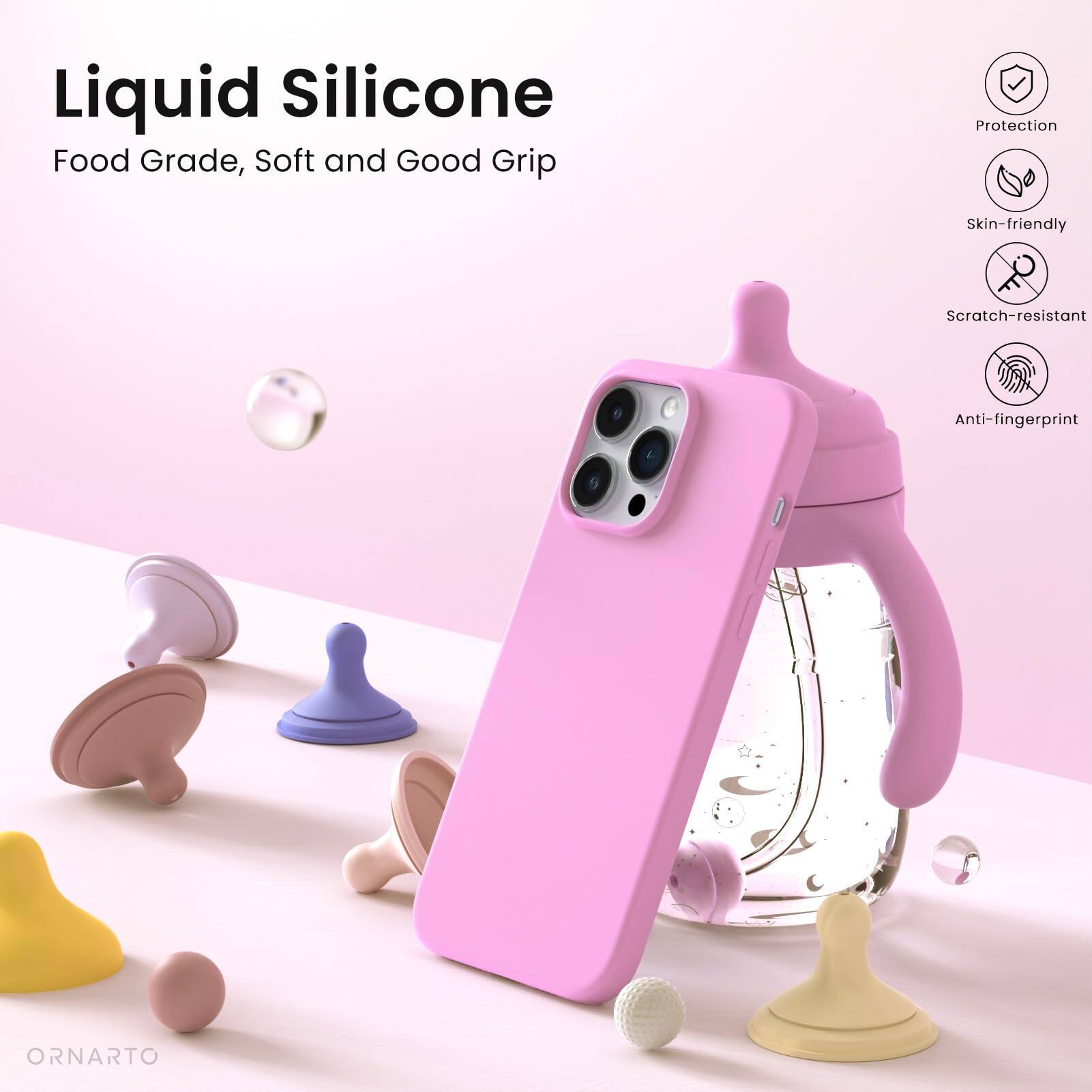 Liquid Silicone, Food Grade, Soft and Good Grip, Protection, Skin-friendly, Scratch-resistant, Anti-fingerprint, ORNARTO