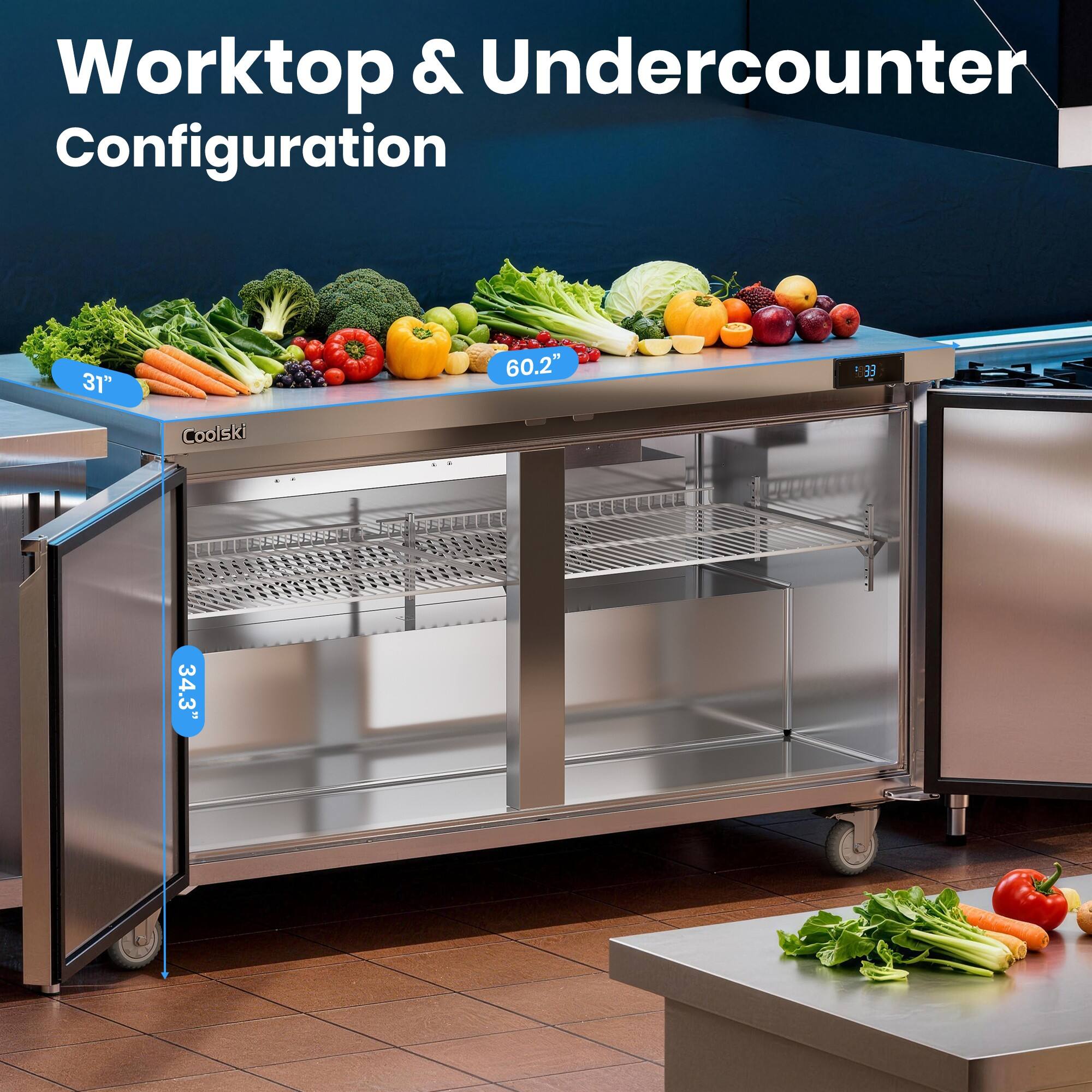 Worktop & Undercounter Configuration

31" 60.2" 34.3" 2

Coolski