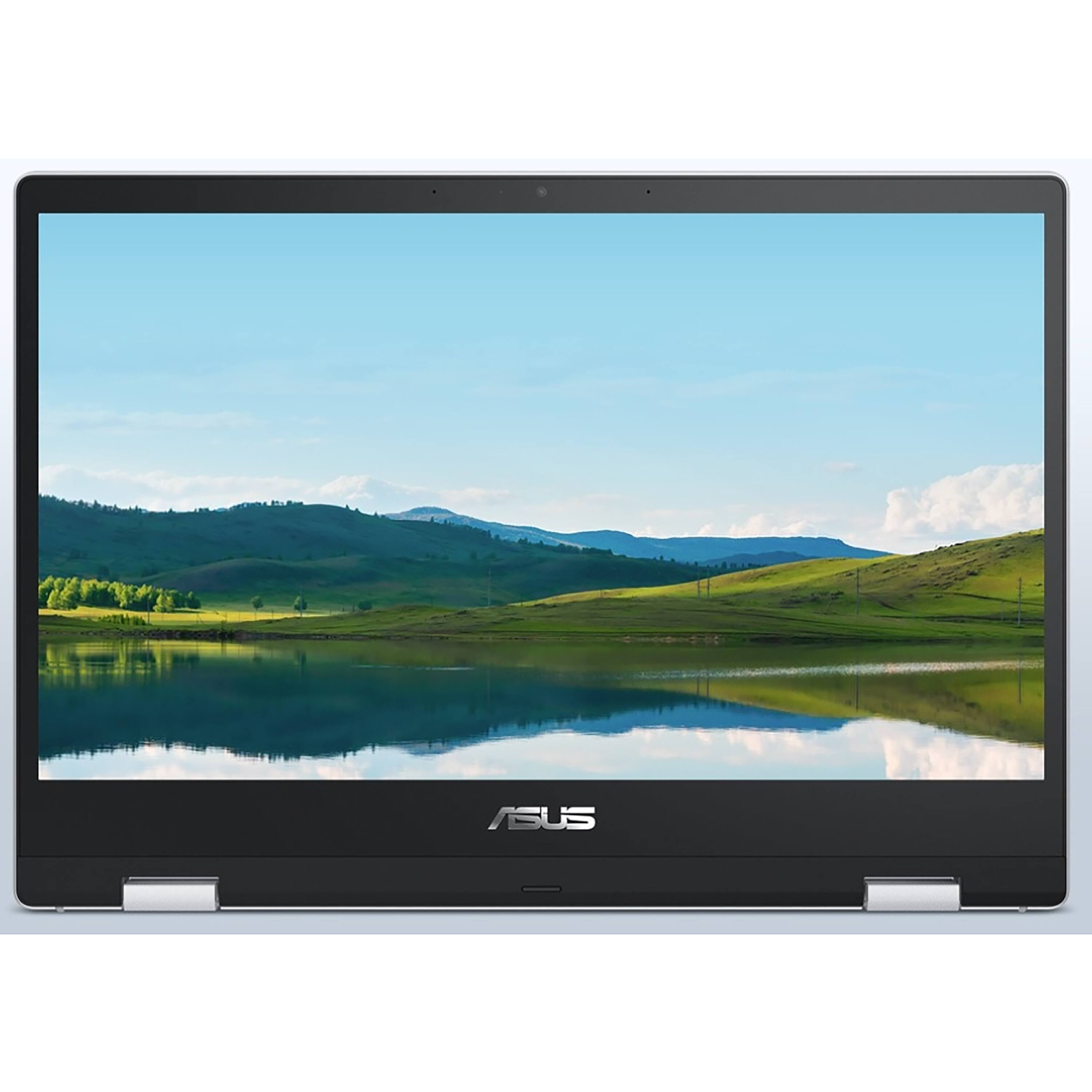 Alt View 3. ASUS - CX1 Flip 2-in-1 14" Touchscreen Chromebook - Intel Celeron N4500 with 8GB Memory - 64GB eMMC - Transparent Silver.