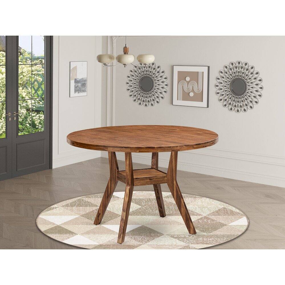 Alt View 1. East West Furniture - Wood Modern Dining Table - Brown.
