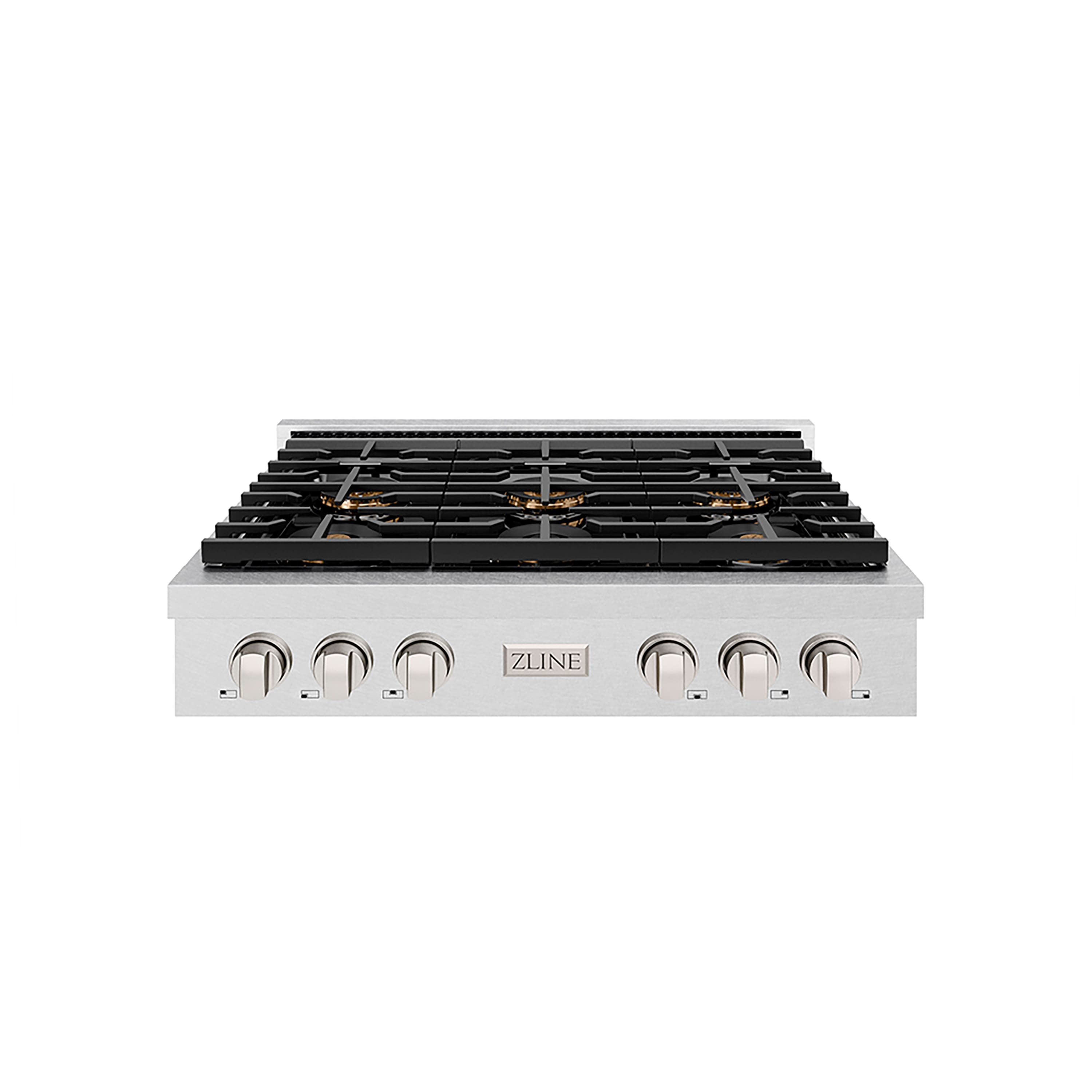 Front. ZLINE - ZLINE 36 in. Paramount Gas Rangetop with 6 Burner DuoPro Cooktop (PSRTS-36) - Satin Stainless Steel.