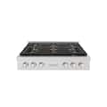 ZLINE - 36 in. Wide 6 Burner Paramount Gas with DuoPro Cooktop (PSRTS-36) - Satin Stainless Steel