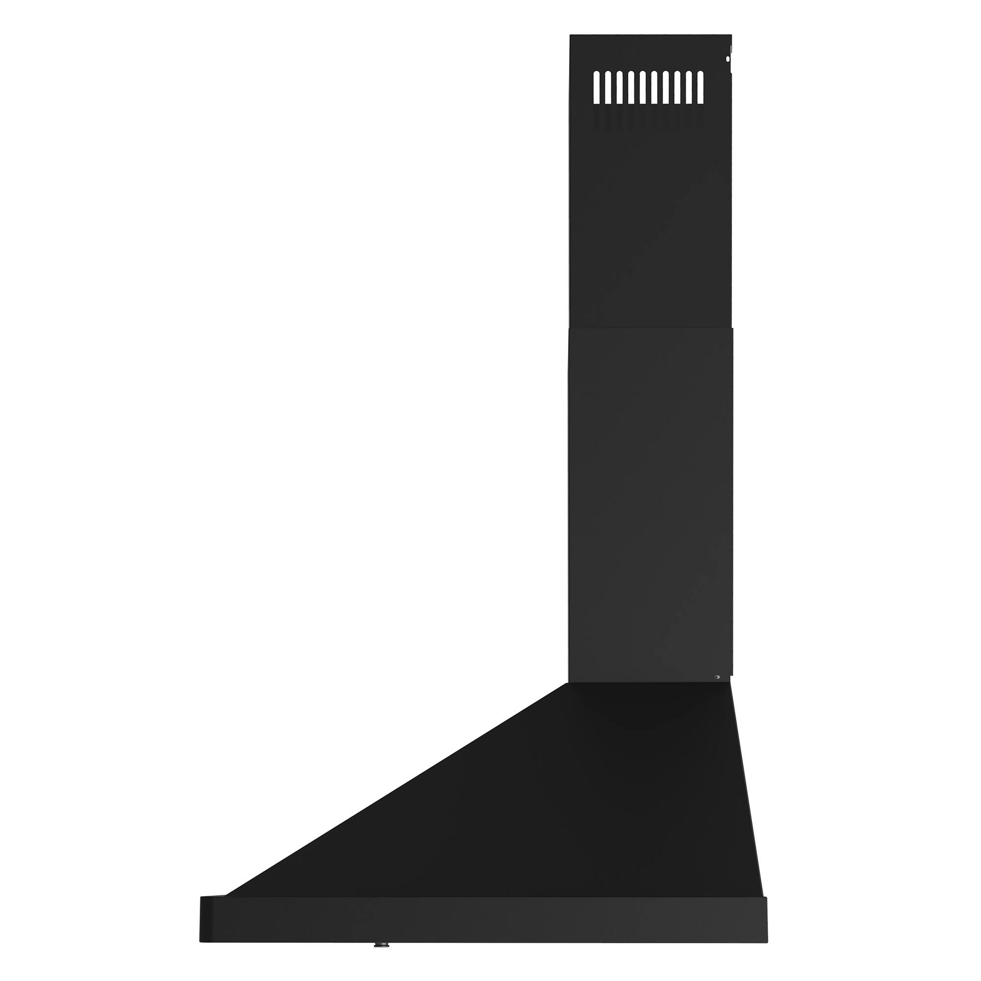 Alt View 4. COSMO - COS-63190S-BK 36 in. Vista Collection 380 CFM Ducted Wall Mount Range Hood, Touch Controls, LED Lights - Matte Black.
