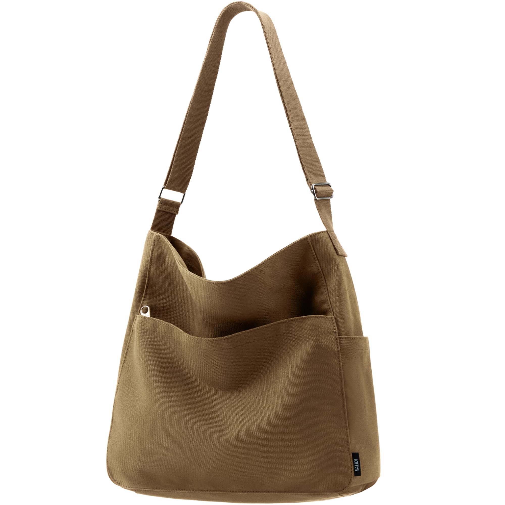 Alt View 1. Skar Audio - Kalidi Canvas Tote Bag Large Hobo Crossbody Shoulder Handbag Zipper Messenger For Women Or Men Casual College - Beige.