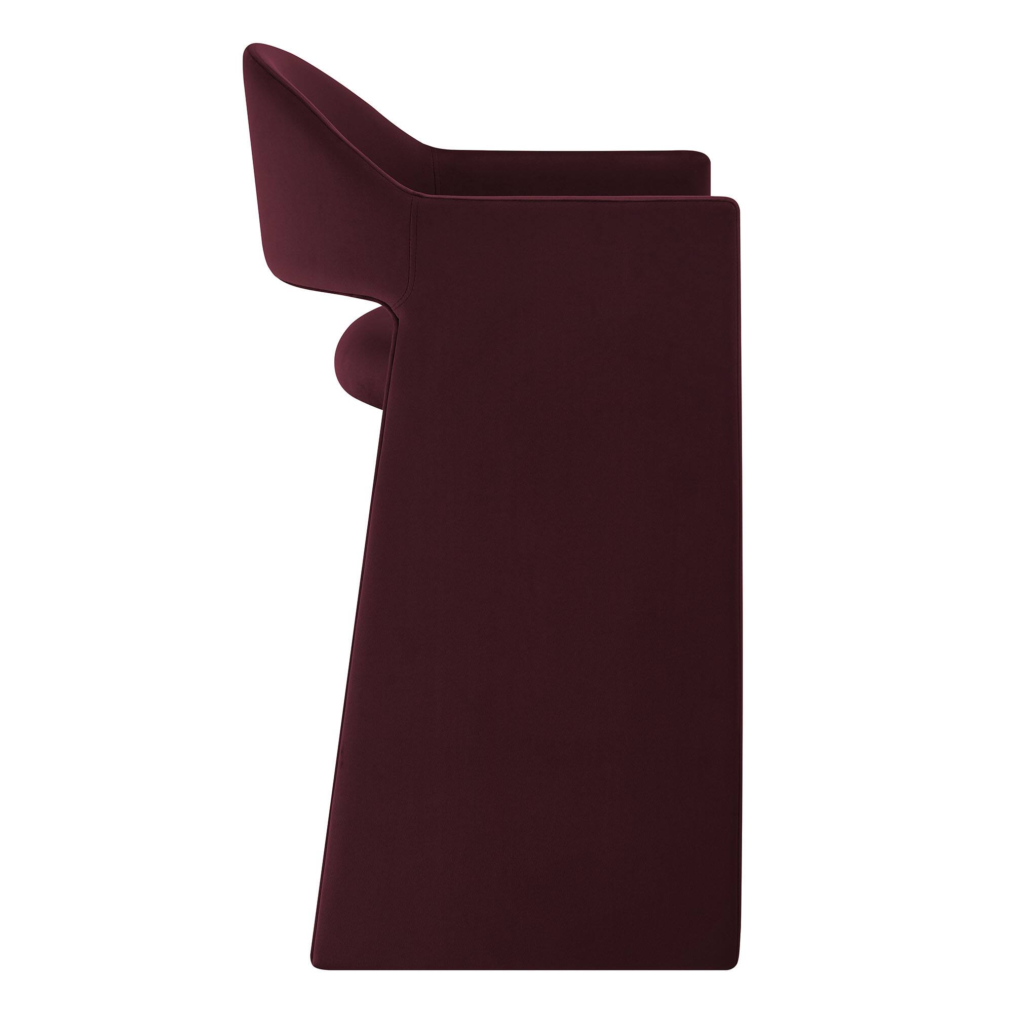 Alt View 2. Modway - Talia 41 Inch Performance Velvet Bar Stool by Modway - Mulberry.