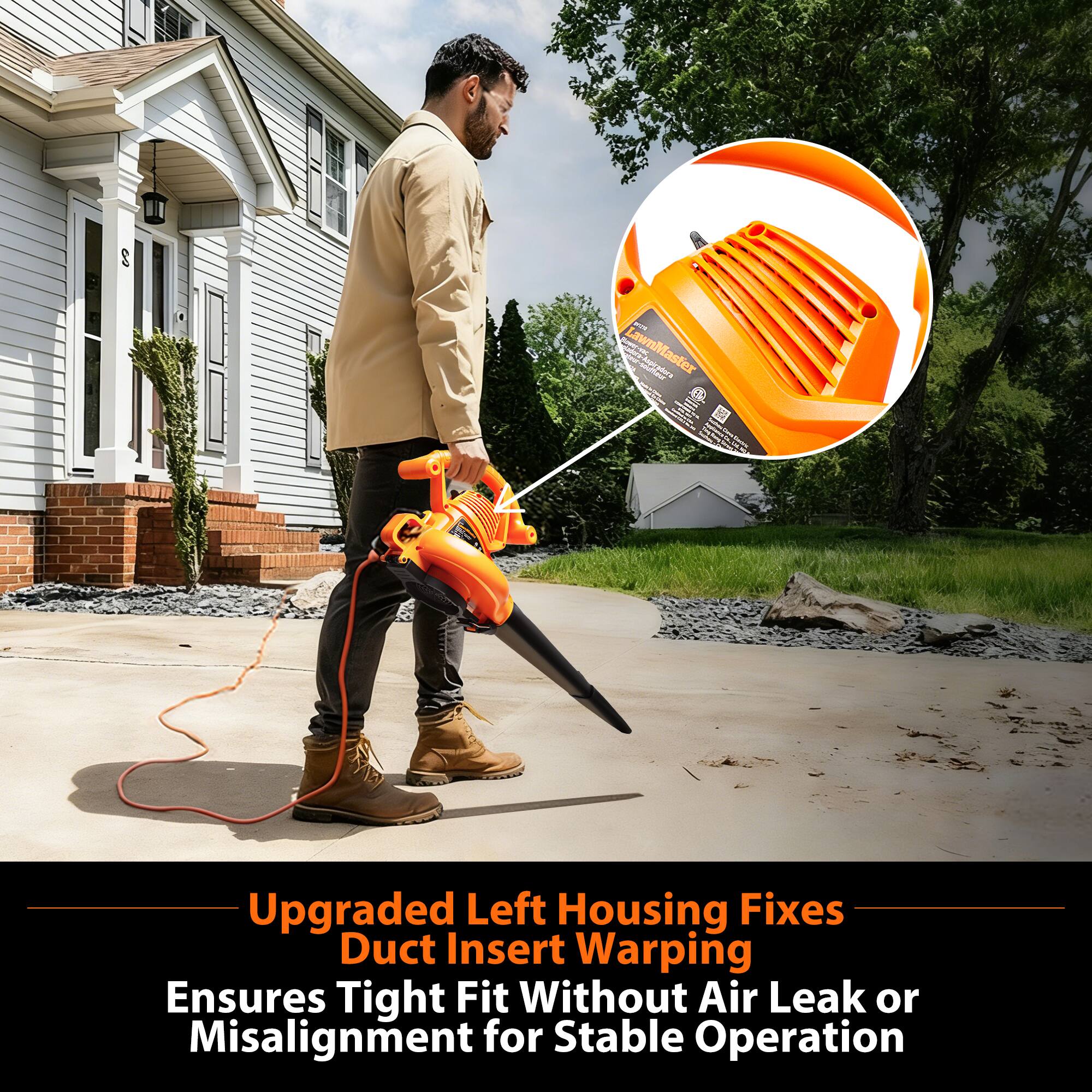 - adorara-Angiradora awnM laster 
Upgraded Left Housing Fixes Duct Insert Warping Ensures Tight Fit Without Air Leak or Misalignment for Stable Operation