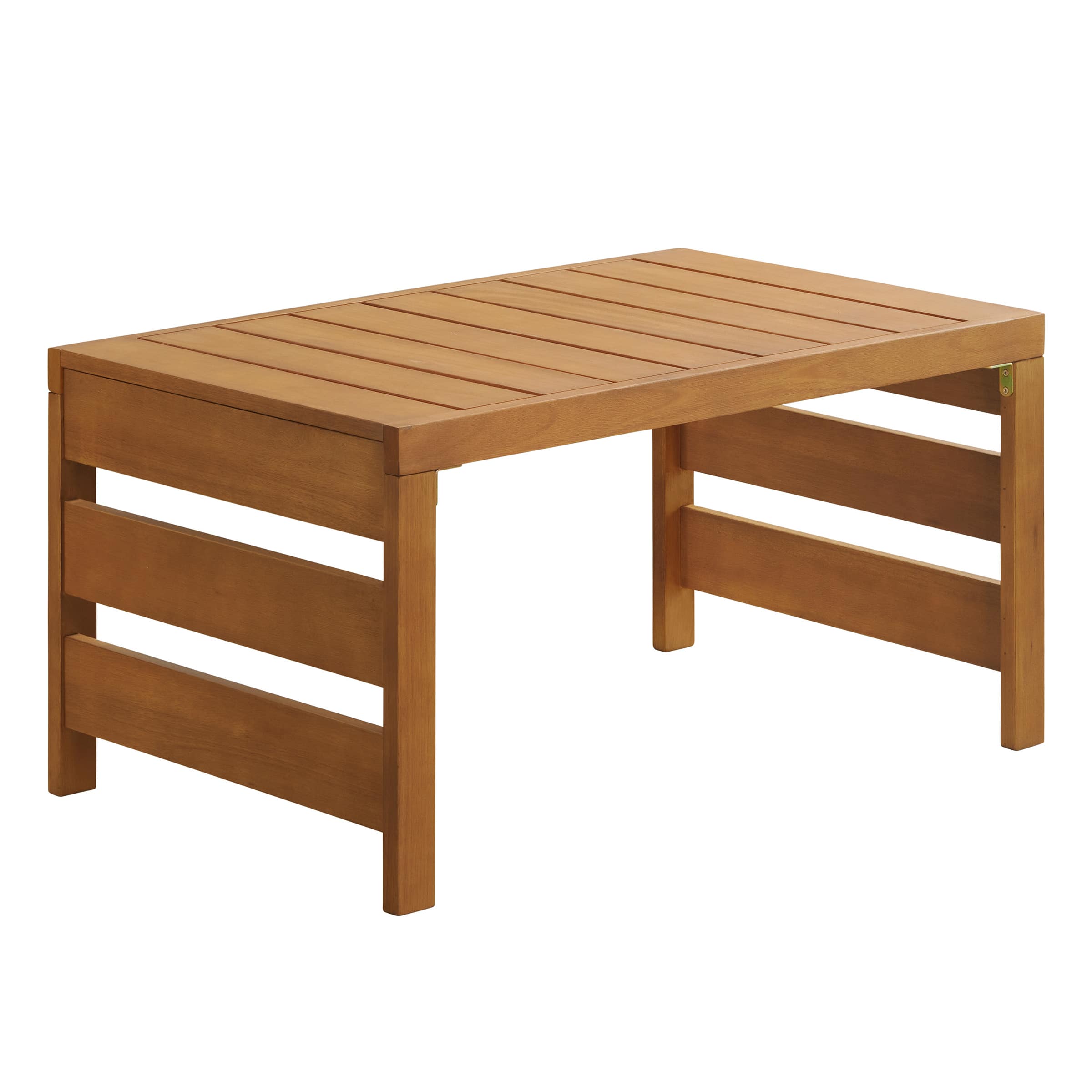 Alaterre Furniture - Barton Outdoor Coffee Table Weather-Resistant Eucalyptus Wood Slotted Table - Brown price history on PriceWatchPro