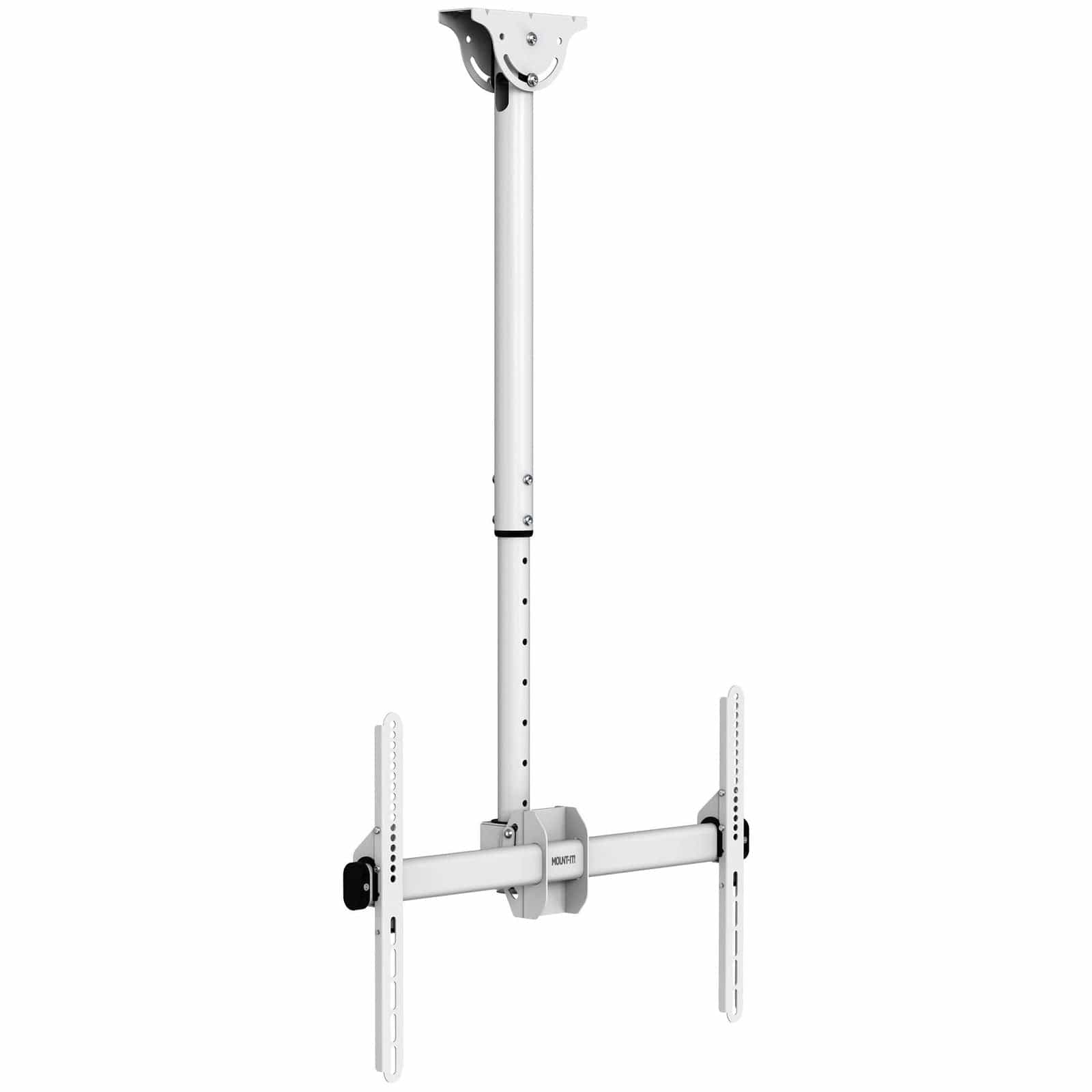 Alt View 4. Mount-It! - Full-Motion Long-Extension Ceiling TV Mount – 32″–70″, 360° Swivel, 25° Tilt, 5-ft Drop, 110 lb Capacity - White - White.
