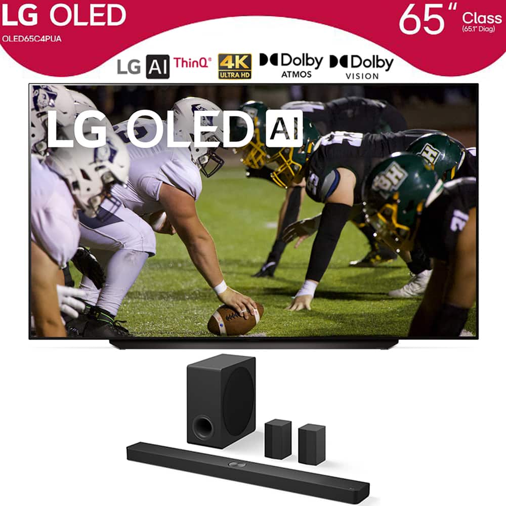 65" OLED evo C4 Series Smart TV 4K Processor 2024 with LG Soundbar Bundle