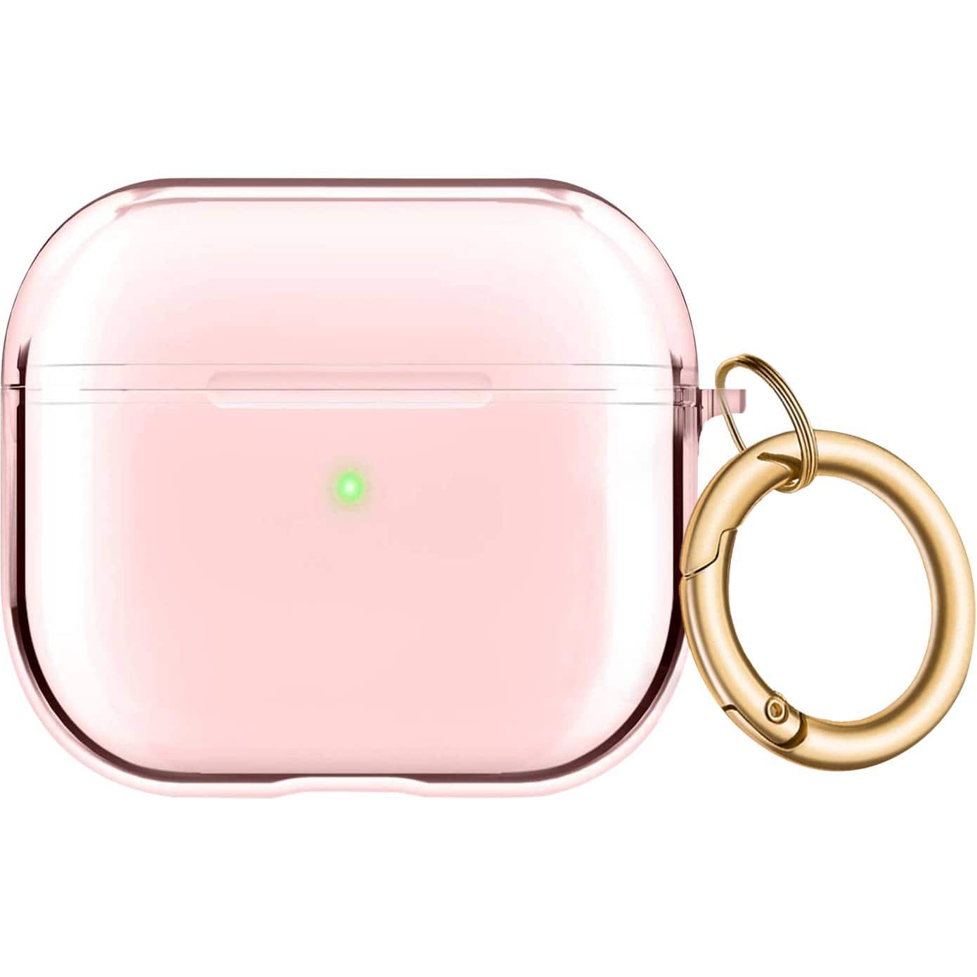 Front. SaharaCase - Hybrid Flex Series Case for Apple AirPods (3rd Generation) - Transparent Pink.