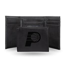 Rico Industries - Indiana Pacers NBA Laser Engraved Black Trifold Wallet - Multi