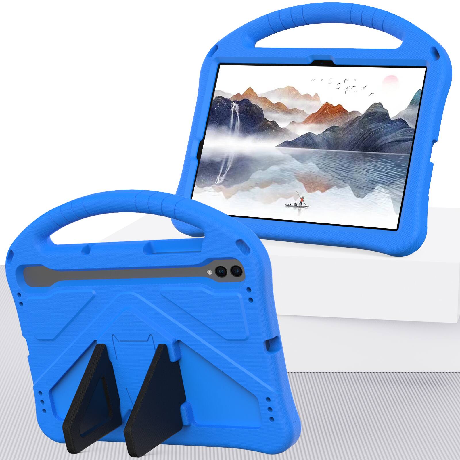 Alt View 2. Dteck - For Samsung Galaxy Tab S10 FE/S9 FE/S9/S8/S7 11-inch Lightweight EVA Shockproof Handle Stand Kids Case Cover - Blue.