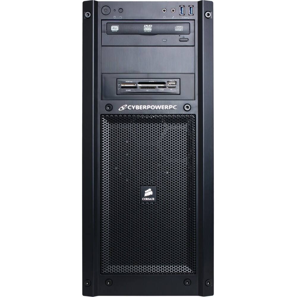Front. CyberPowerPC - Business Acclaim Desktop - Intel Core i7 - 16GB Memory - 2TB Hard Drive + 120GB Solid State Drive - Black.