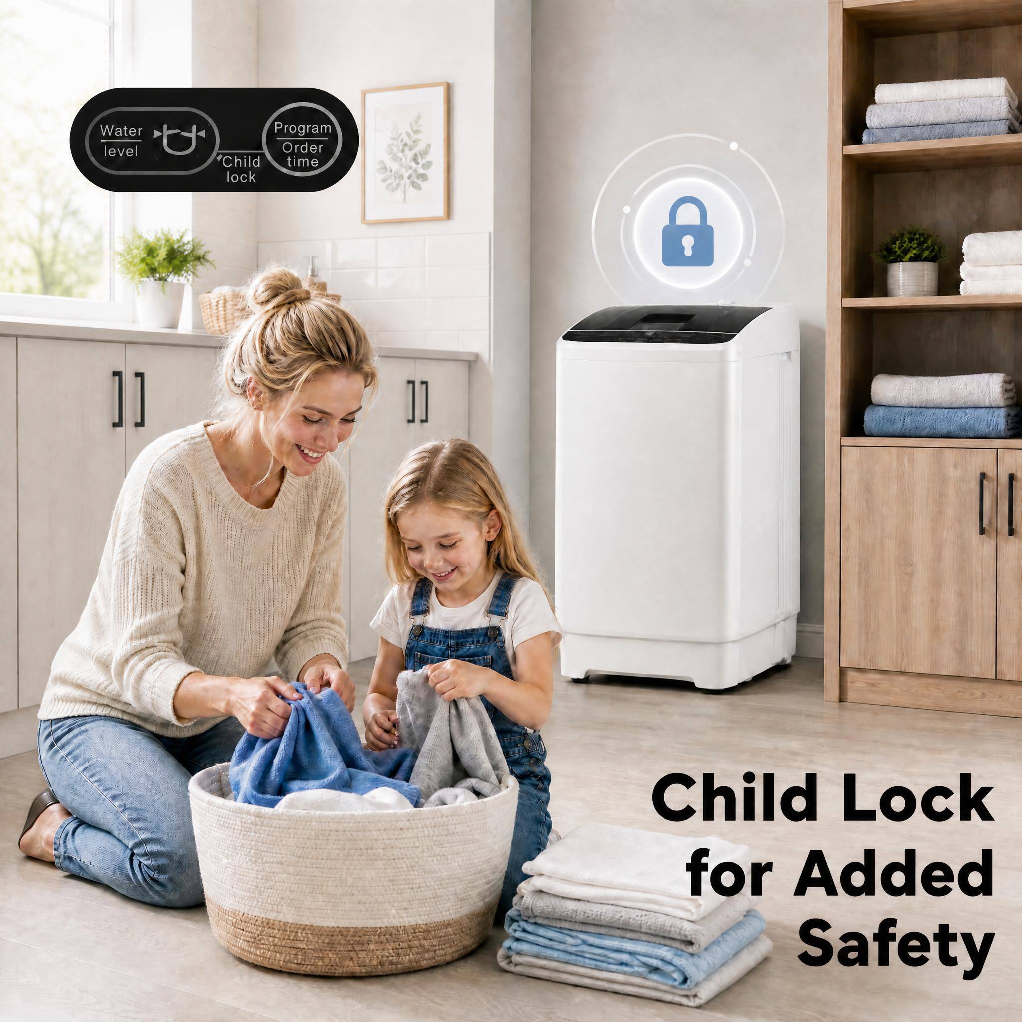 Water level  
Program Order  
Child time lock  
Child Lock for Added Safety