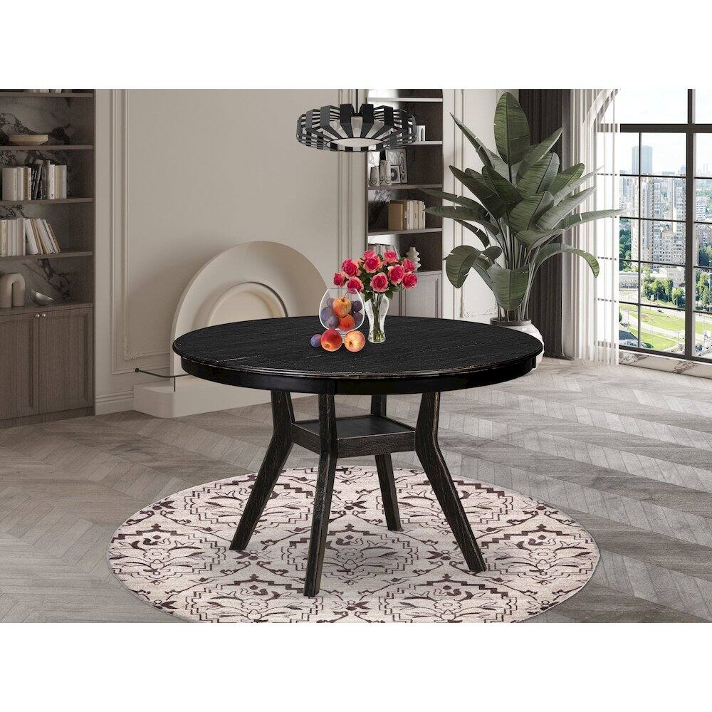 Alt View 1. East West Furniture - Mid-Century Kitchen Table - Black.