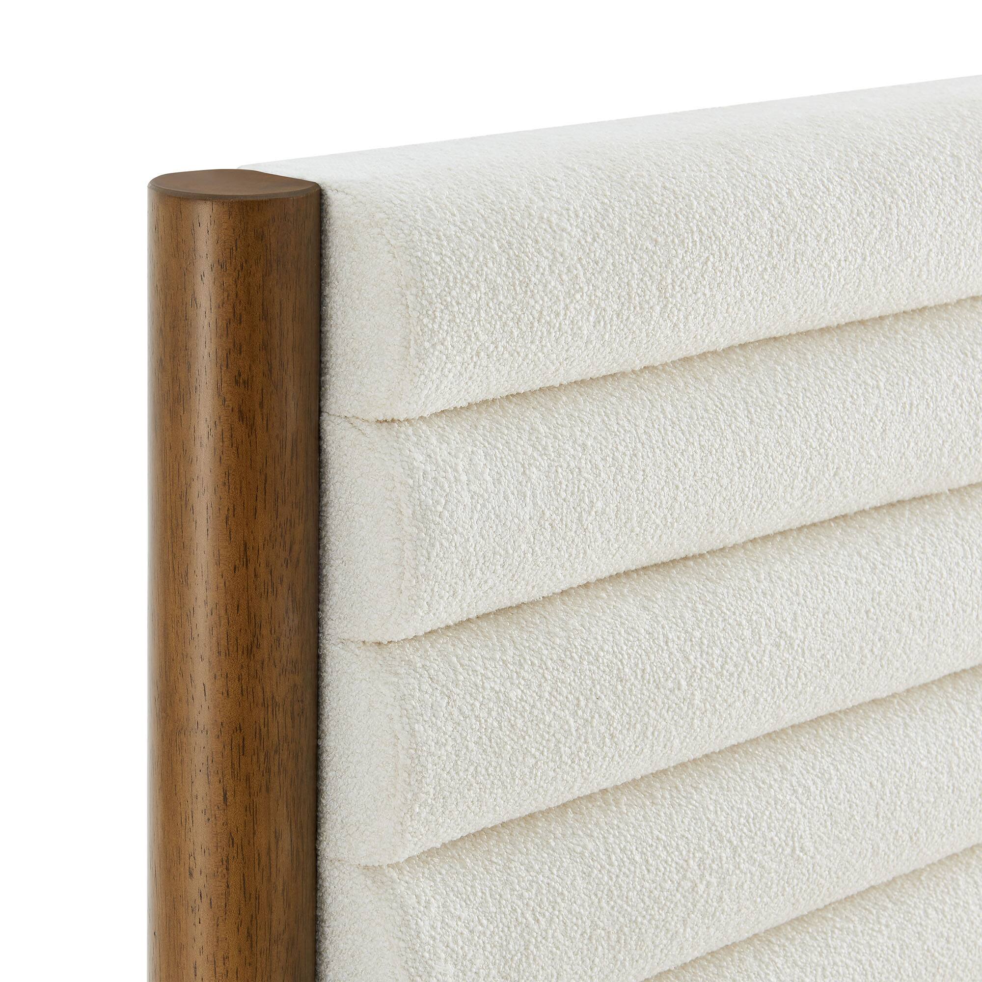 Alt View 4. Modway - Keynote Performance Velvet Curved Queen Platform Bed - White.