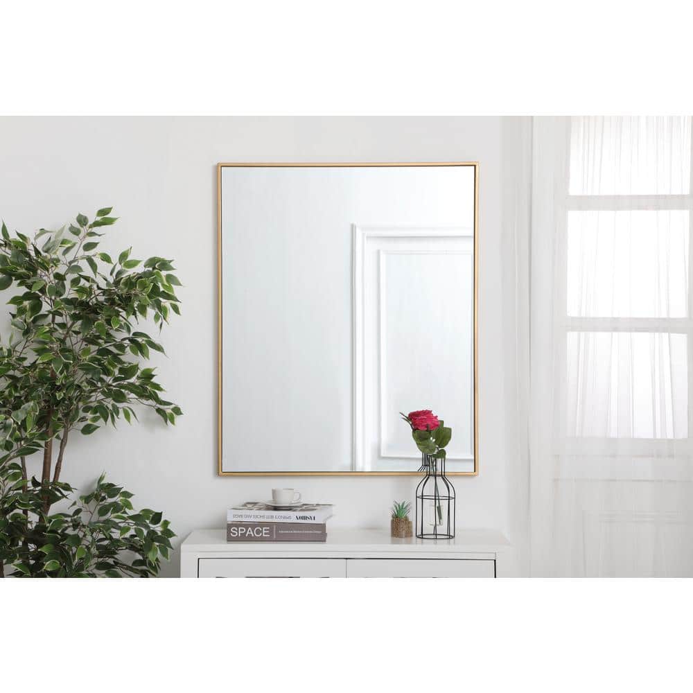 Elegant Decor - Metal frame rectangle mirror 30 inch - Brass price history on PriceWatchPro
