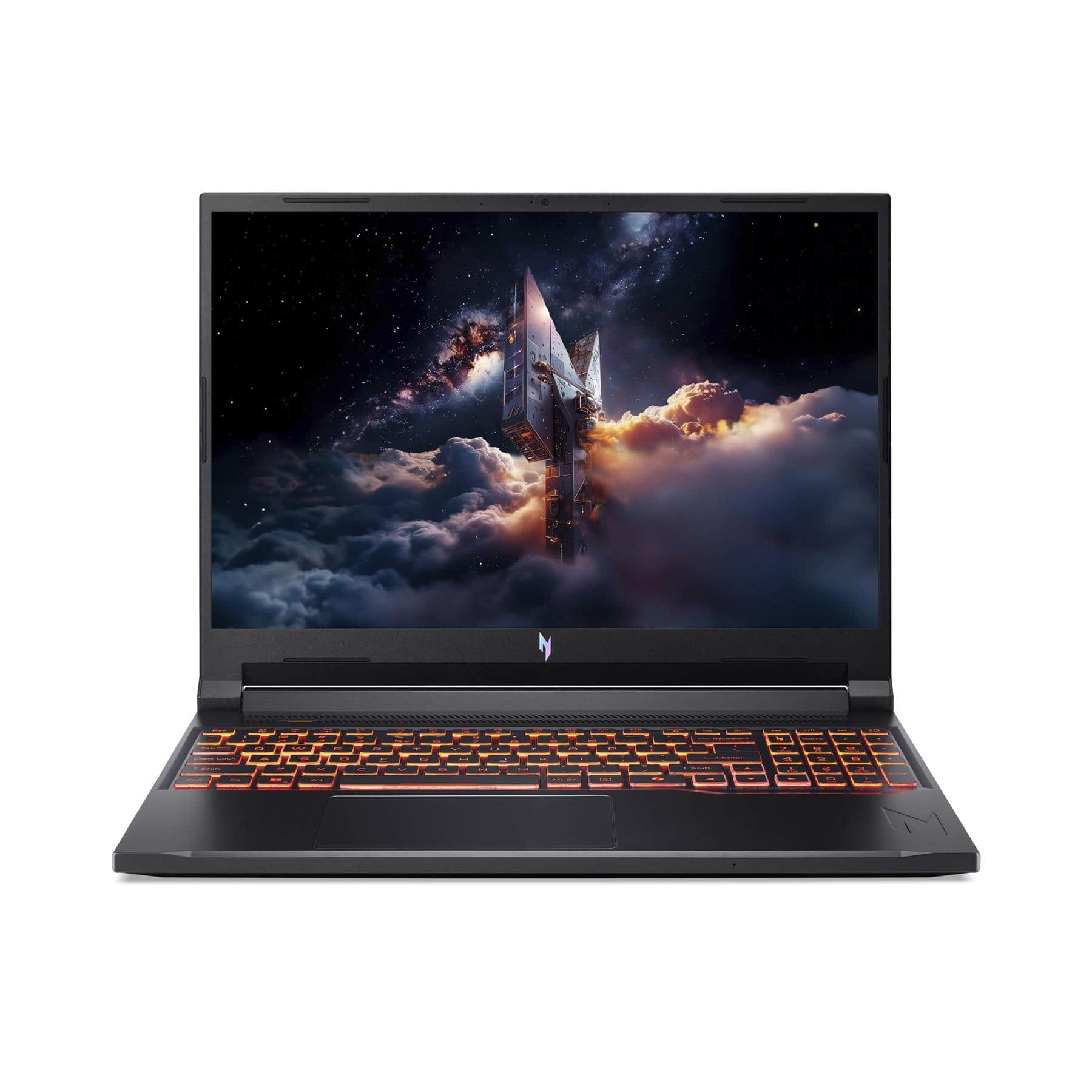 Front. Acer - Nitro V 16" WUXGA IPS Gaming Laptop ANV16-72-72ZY 180Hz NVIDIA GeForce RTX 5070 16GB RAM 512GB Storage - Black.