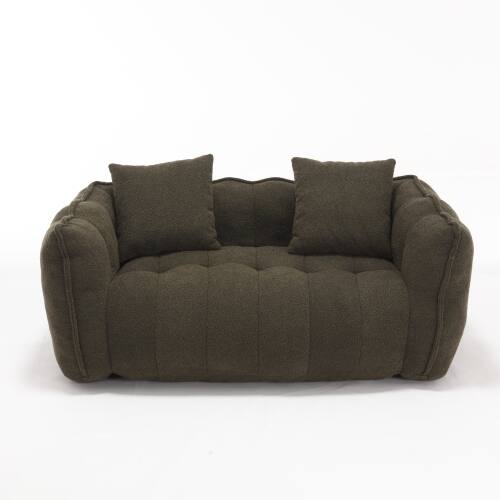 Alt View 5. GOODSILO - Premium Two-Person Square Recliner Sofa with High Resilience Foam Core for Ultimate Comfort and Relaxation - Olive Green.