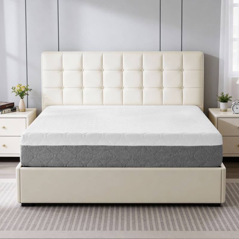 Angle. Dyonery - Dyonery hardness mattress, one-sided sleeping mattress,  effectively relieving shoulder, neck, back，8-in Full - White.