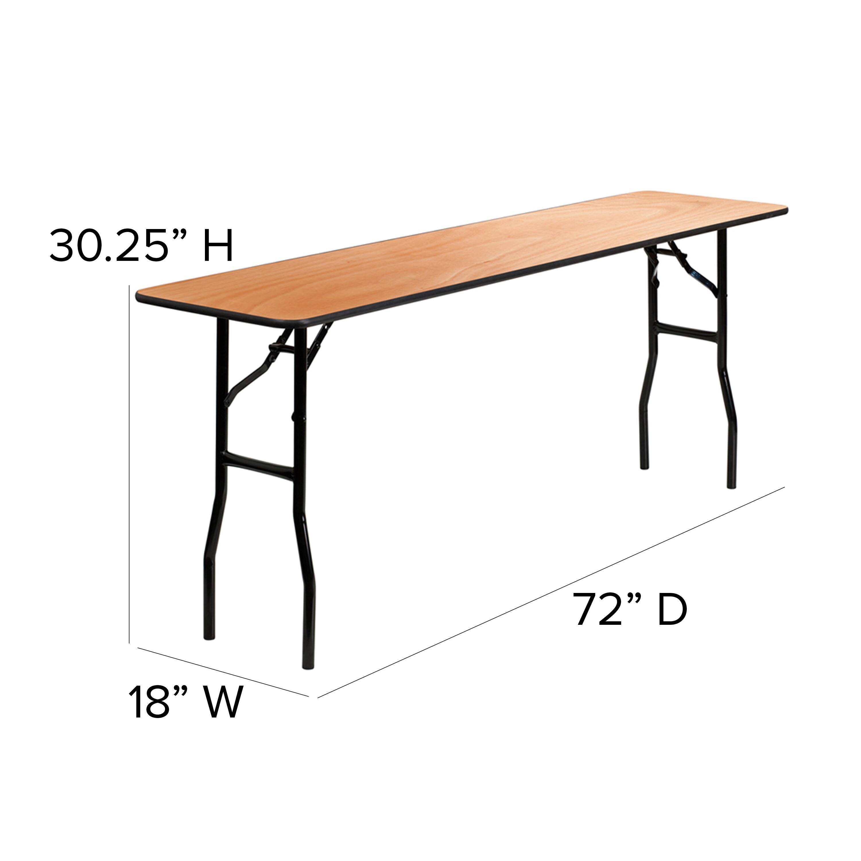 Alt View 12. Alamont Home - Gael 6-Foot Rectangular Wood Folding Training / Seminar Table with Clear Coated Top - Natural.