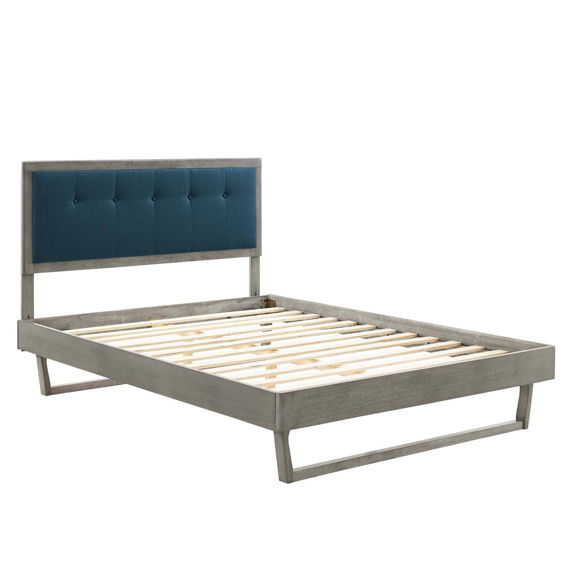 Alt View 1. Modway - Melanie Tufted Button Upholstered Fabric King Platform Bed - White.