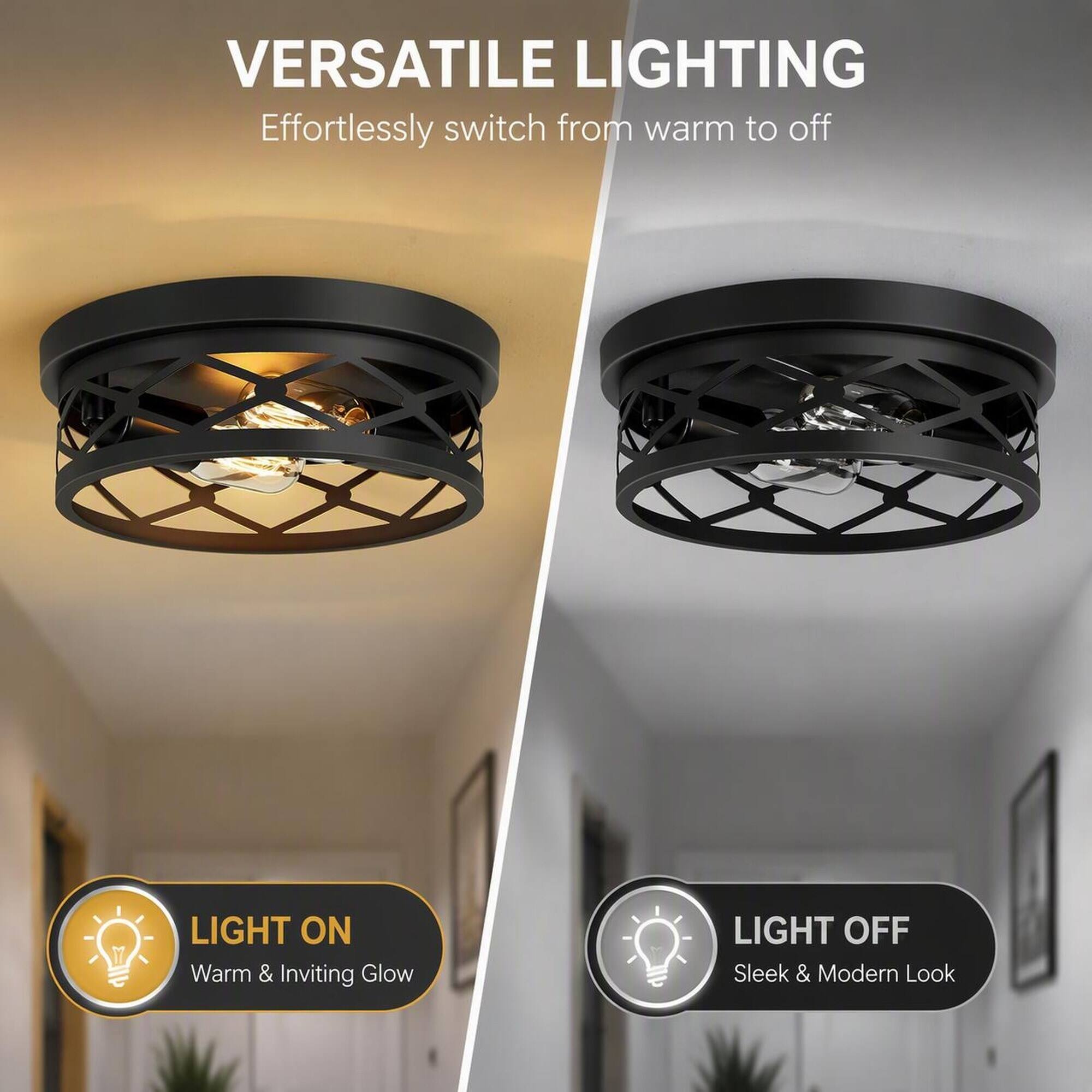 VERSATILE LIGHTING  
Effortlessly switch from warm to off

LIGHT ON  
Warm & Inviting Glow

LIGHT OFF  
Sleek & Modern Look