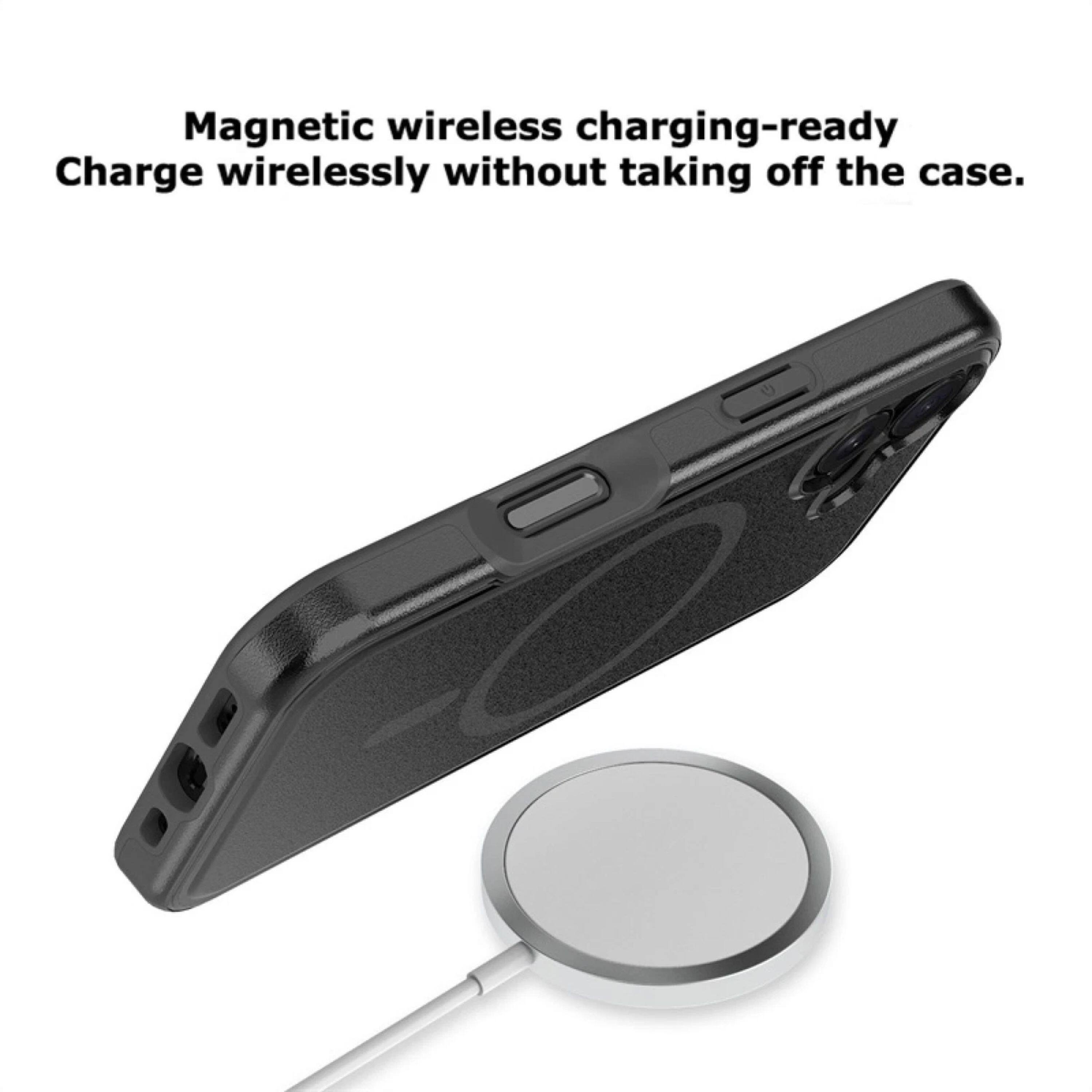 Magnetic wireless charging-ready  
Charge wirelessly without taking off the case.