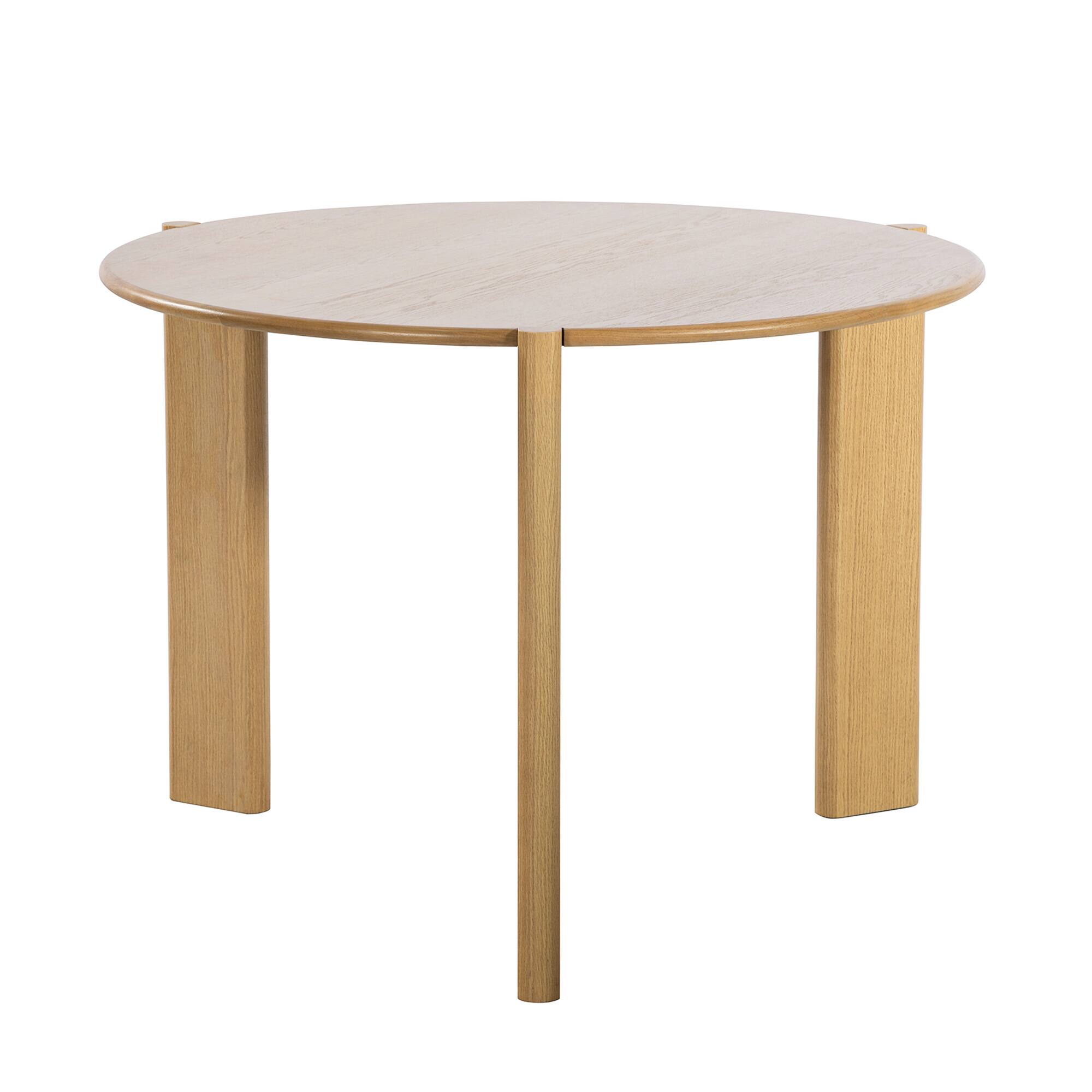 Alt View 2. Lirago - 42" Solid Wood Round Dining Table with Double Pedestal Large Kitchen Table Seats 6 for Dining Room - Natural.