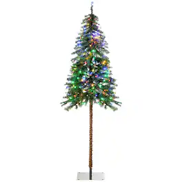 BreeBe - 6ft Tall Prelit Pencil Artificial Christmas Tree Holiday Décor with 442 Branches - Green
