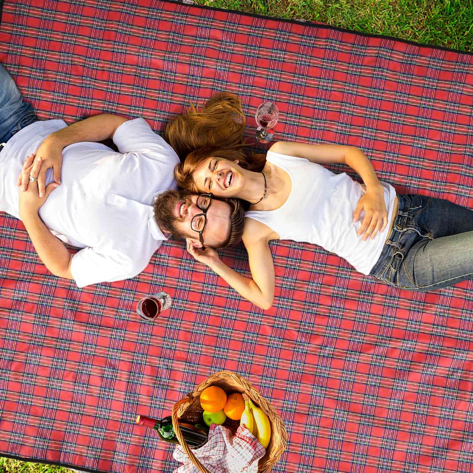 Alt View 3. Reds Spade - Picnic Beach Blanket Xl Sandfree Waterproof Outdoor Camping Blankets Quick Drying Family Mat Portable Extra... - Red-5' x 8'4".