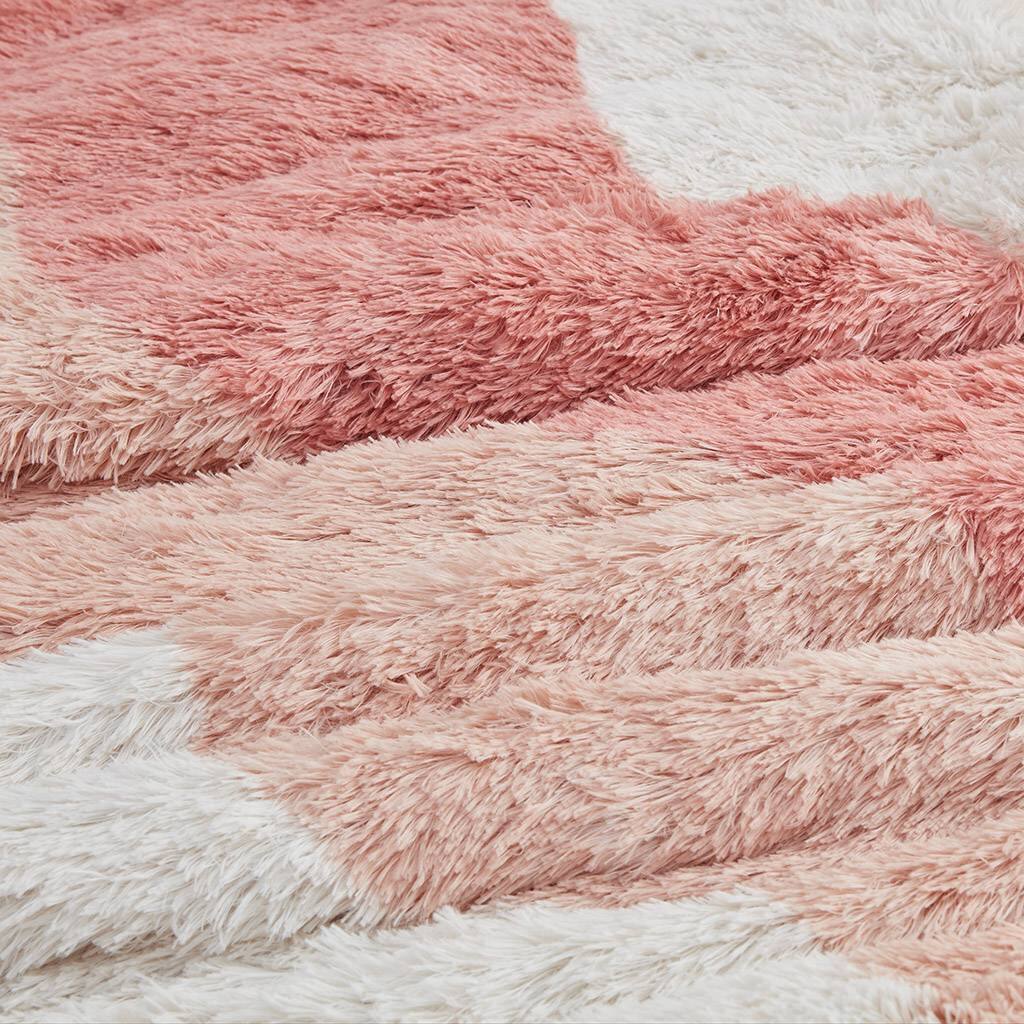 Alt View 1. Hivvago - Twin/Twin XL Pink Blush White Reversible Soft Sherpa Faux Fur 2-PC Comforter Set - Pink Blush , White.