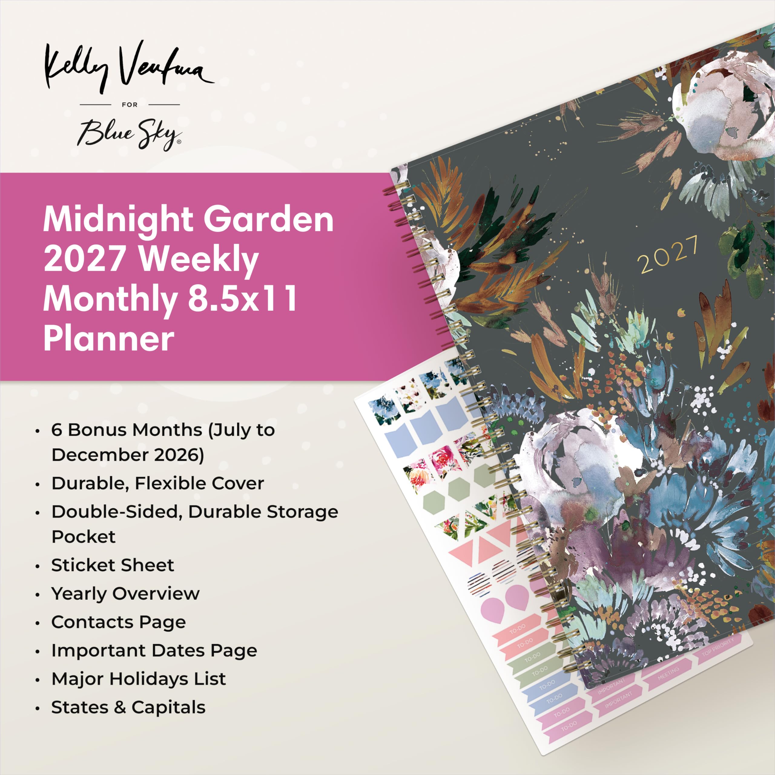 Blue Sky 2027 Weekly & Monthly Planner Calendar, 8.5