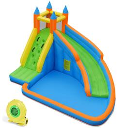 Gymax - Inflatable Water Park Bounce House Climbing Wall Splash Pool w/480W Blower