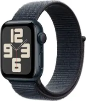 Apple Watch SE (GPS) 40mm Aluminum Case with Ink Sport Loop - Midnight - Angle_Zoom