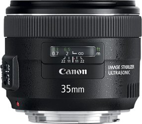 EF35mm F2 IS USM Wide-Angle Lens for Canon EOS DSLR Cameras - Black - Front_Zoom