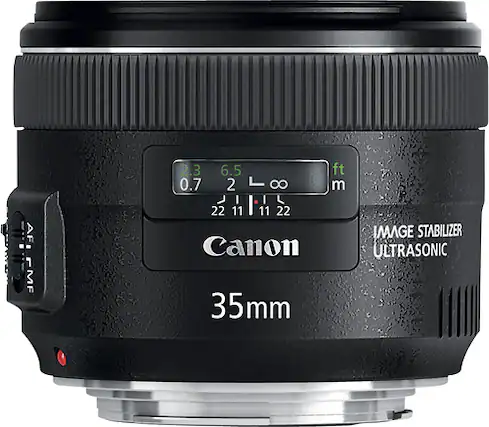 Front. Canon - EF35mm F2 IS USM Wide-Angle Lens for EOS DSLR Cameras - Black.